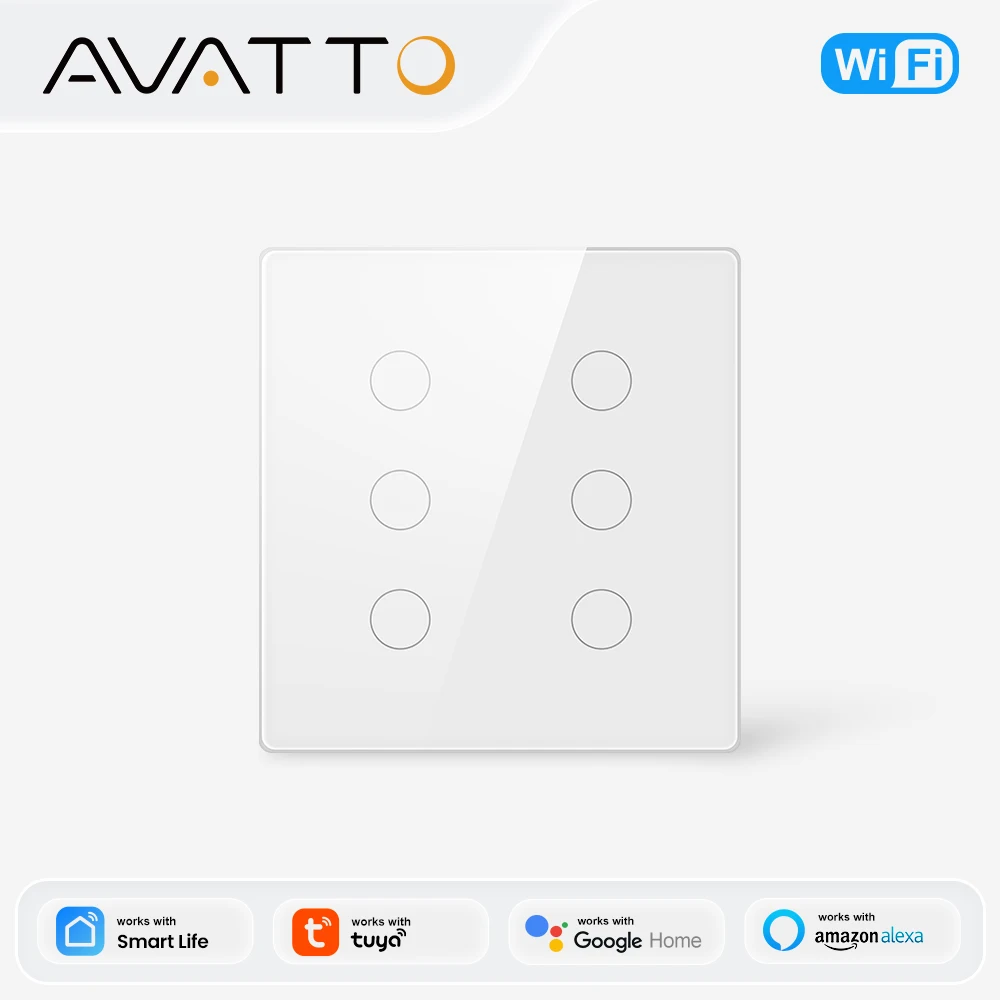 투야 브라질형 4x4 Wi‑Fi 터치 벽스위치 스마트 조명 패널