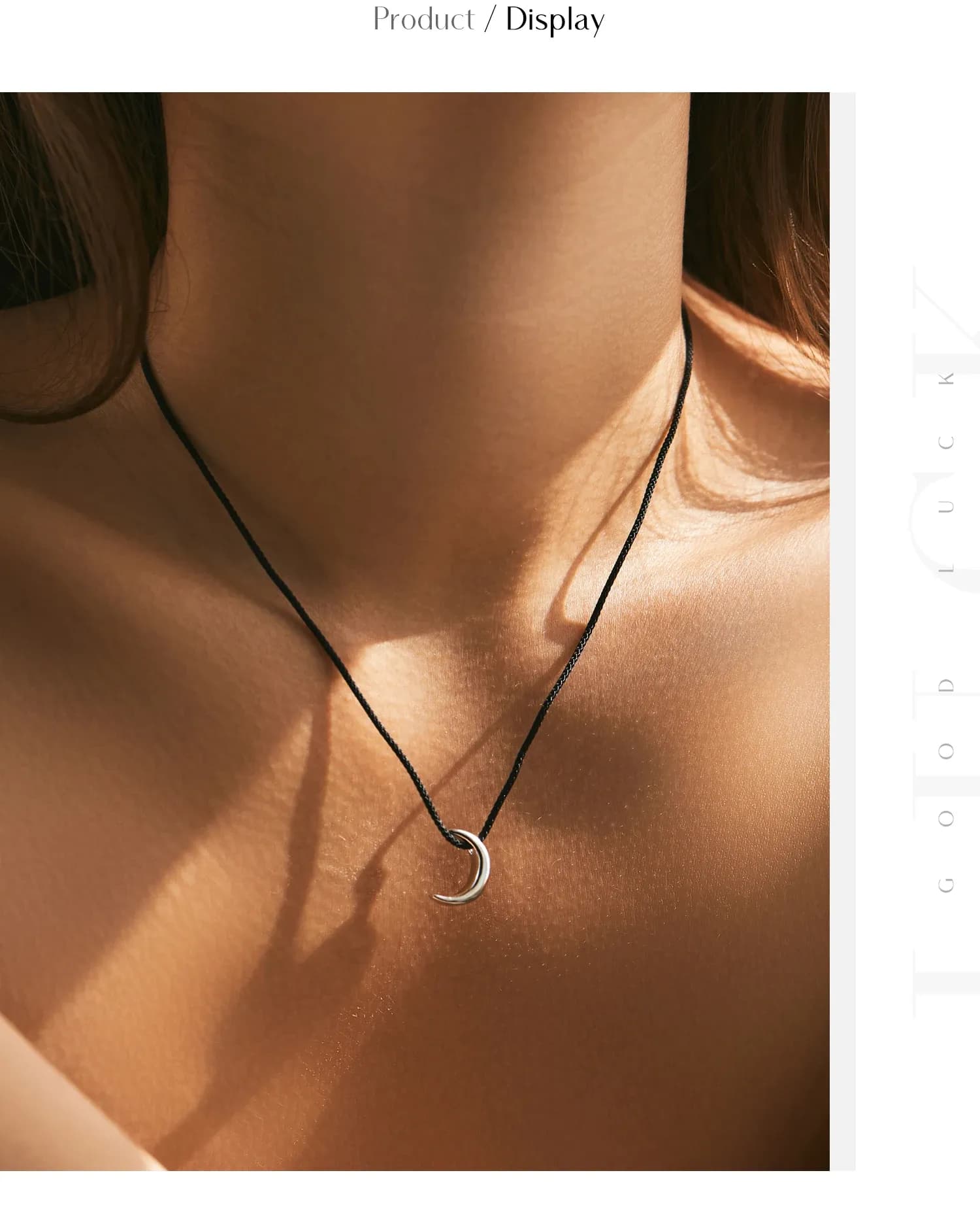 모디안 925 실버 초승달 미니 슬라이드 펜던트 목걸이