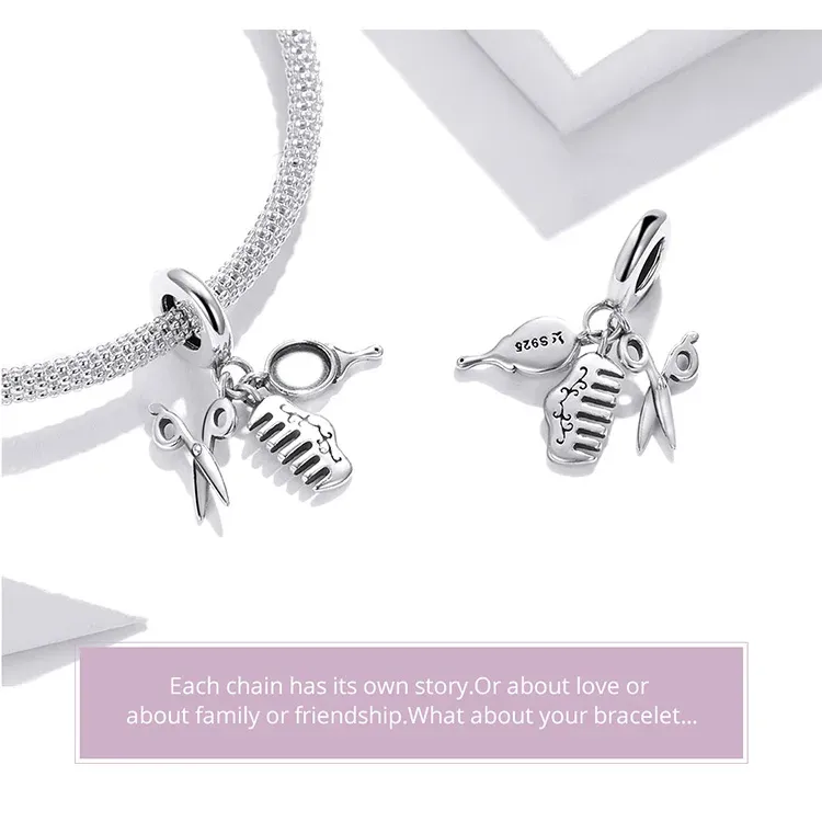 WOSTU 925 실버 메이크업 세트 참 펜던트