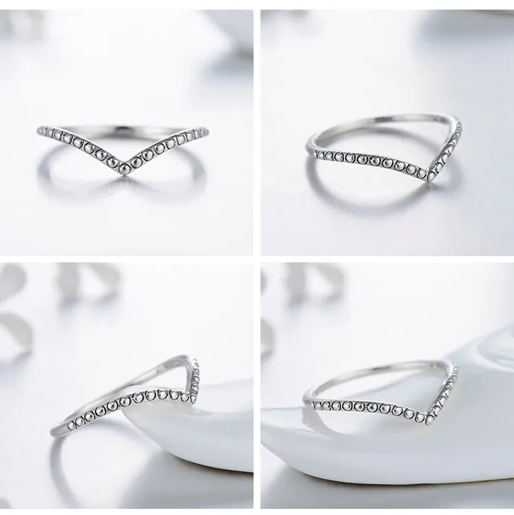 모디안 925 스털링 실버 클리어 CZ 스태킹 링