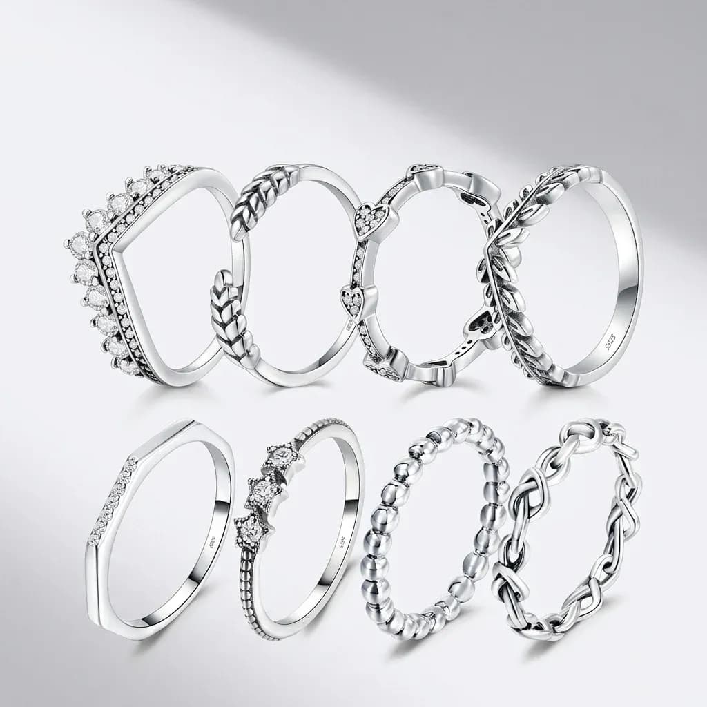 실버 스태킹 링 7종 세트