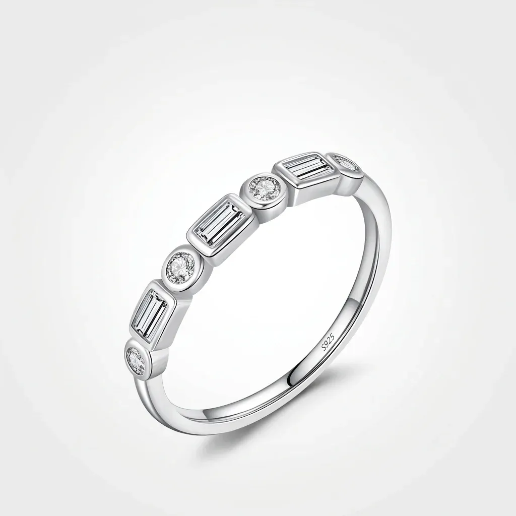 모디안 925 실버 클리어 CZ 반지