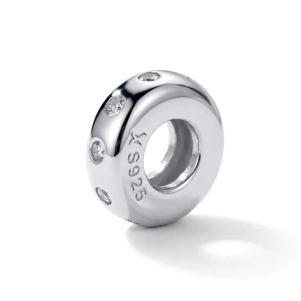 WOSTU 925 스털링 실버 지르콘 스페이서 스토퍼 비즈