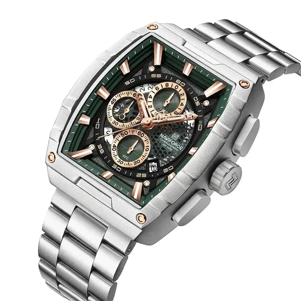 네비포스 실버 그린 톤노 시계
