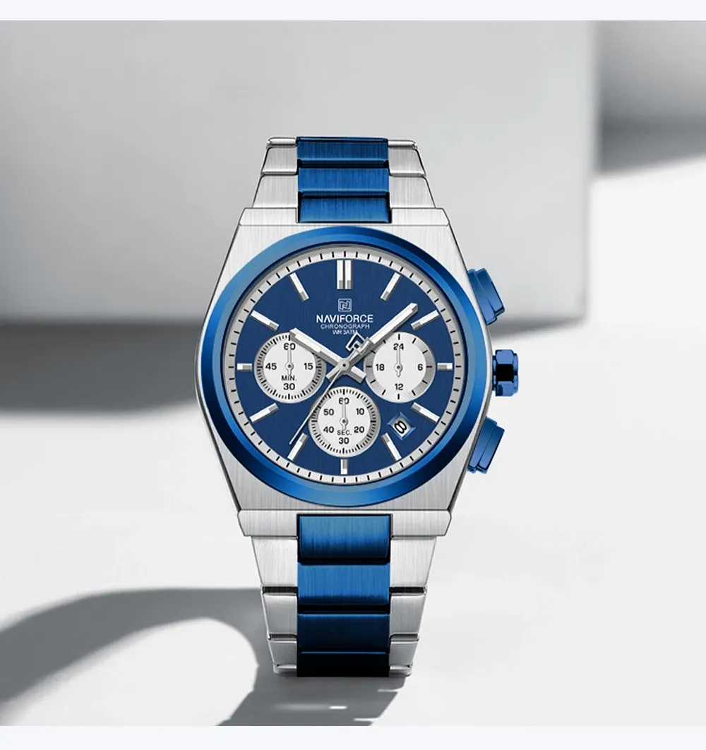 네비포스 스틸 스트랩 크로노그래프 데일리 워치