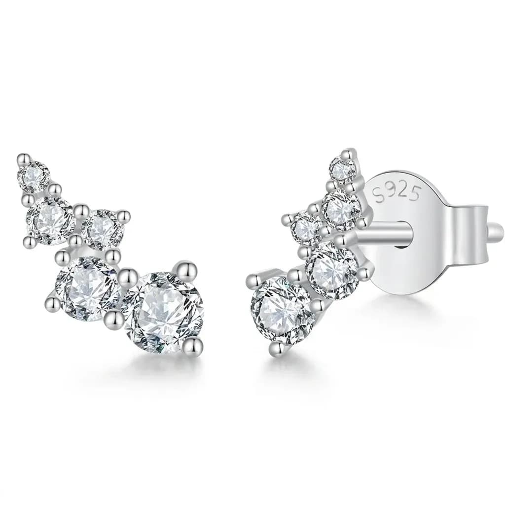 바모어 U 모이사나이트 버블 스터드 귀걸이