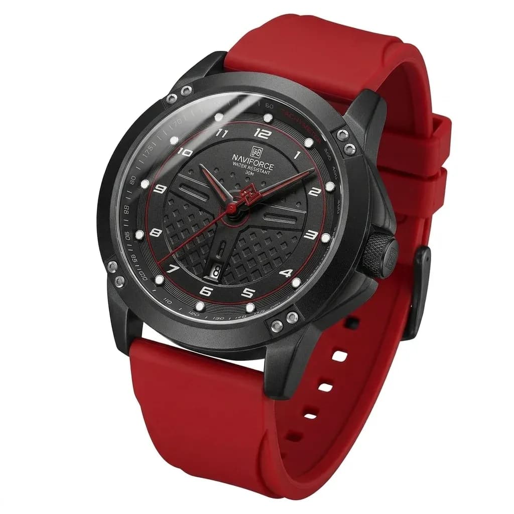 네비포스 남성용 스포츠 실리콘 발광 쿼츠 시계