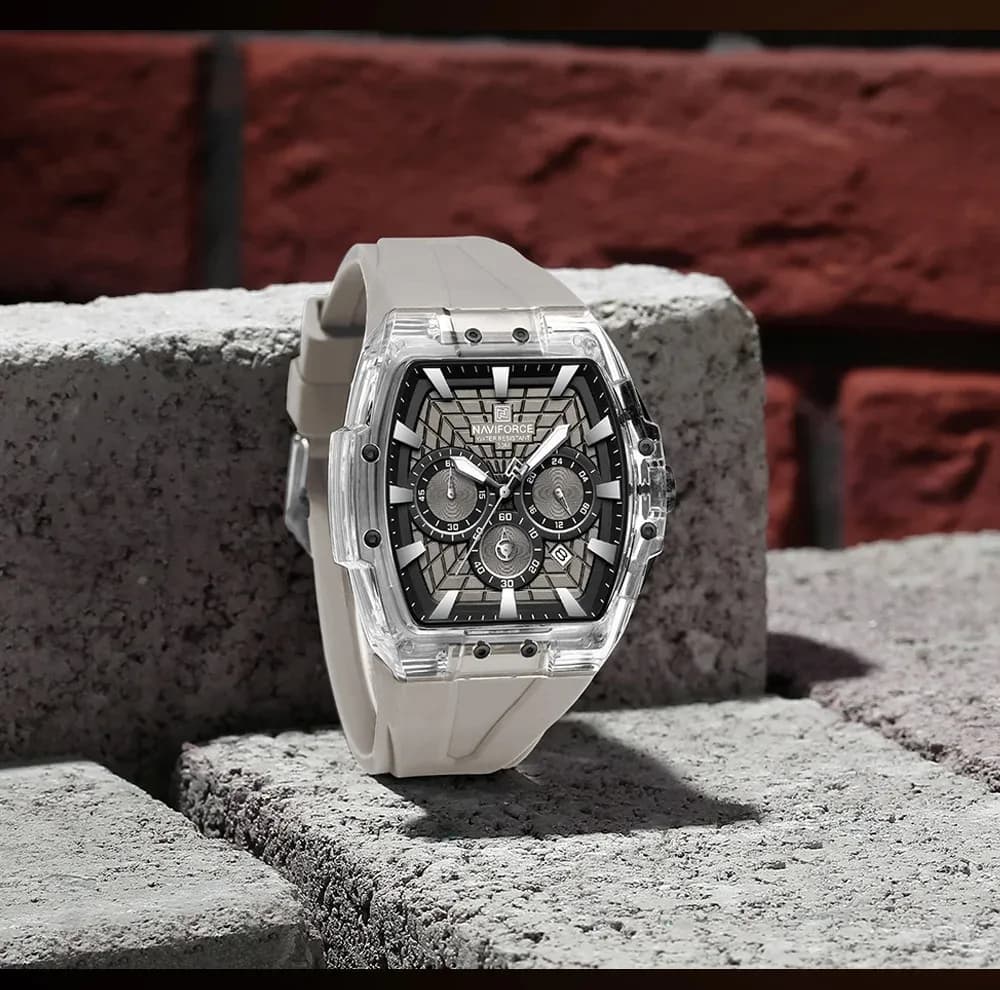 네비포스 NF6113 남성용 크로노그래프 실리콘 방수 시계