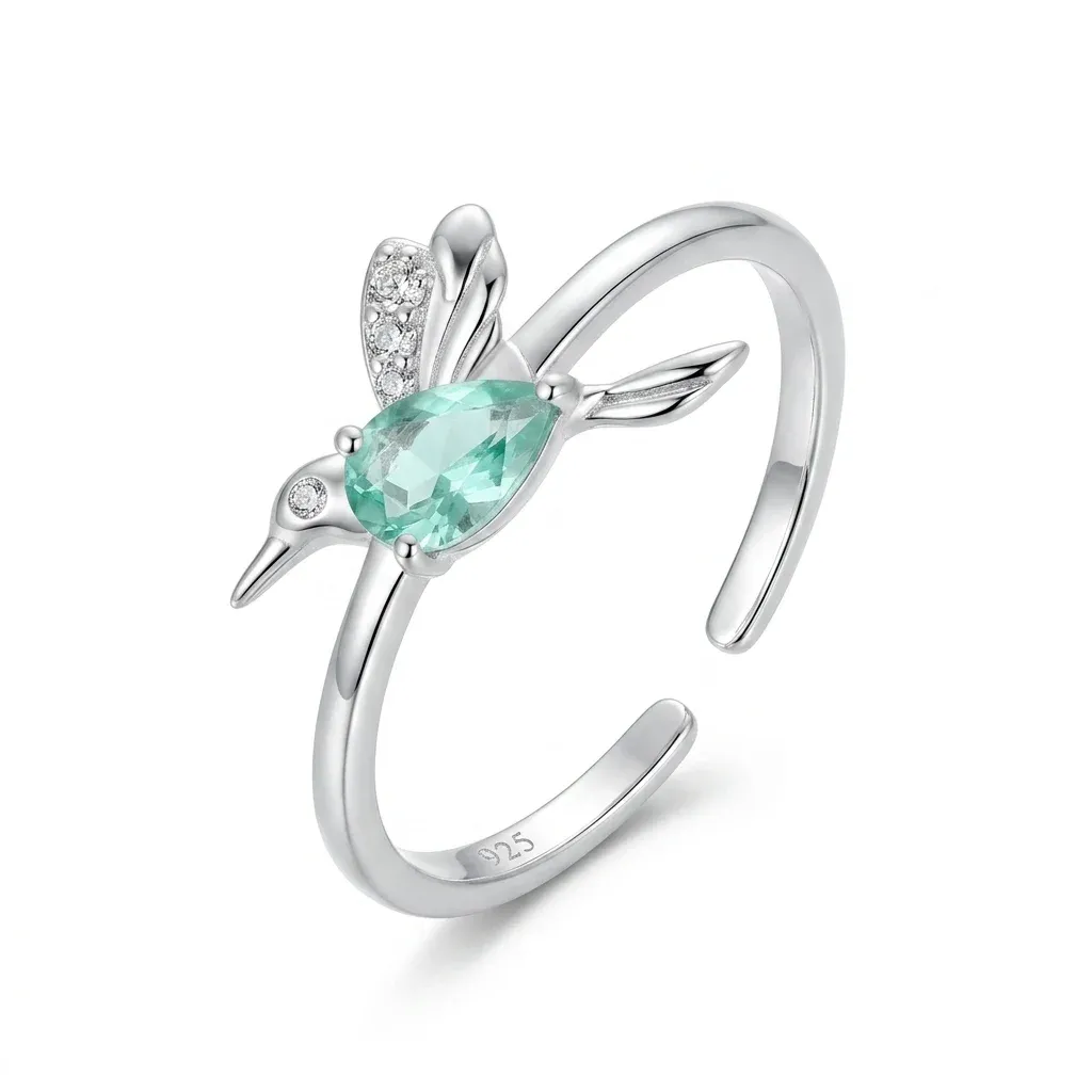 바모어 민트 허밍버드 925 실버 오픈링