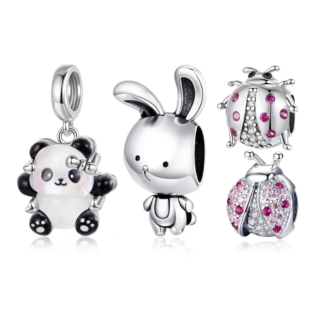 바모어 925 실버 팬더·럭키 참 펜던트