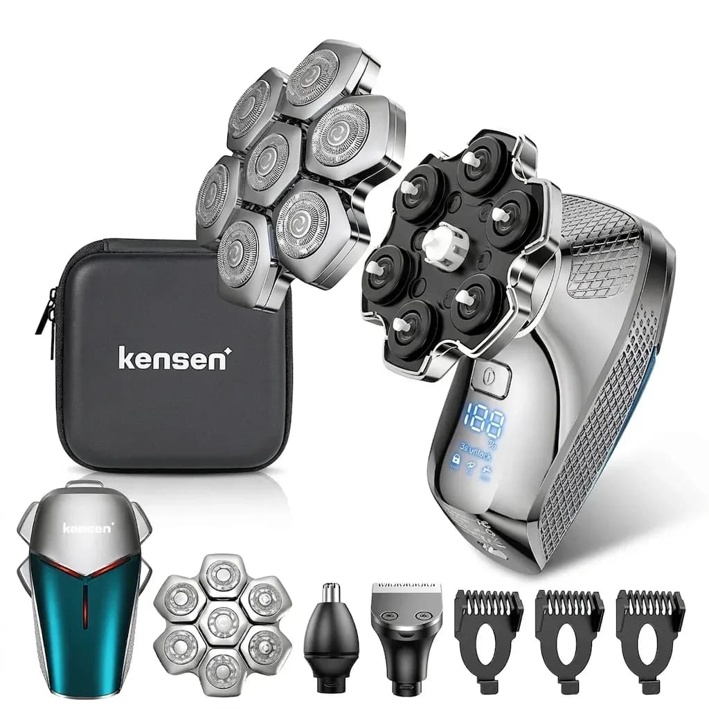 켄센 S18 7D 플로팅 전기 헤드 면도기 5in1 그루밍 키트