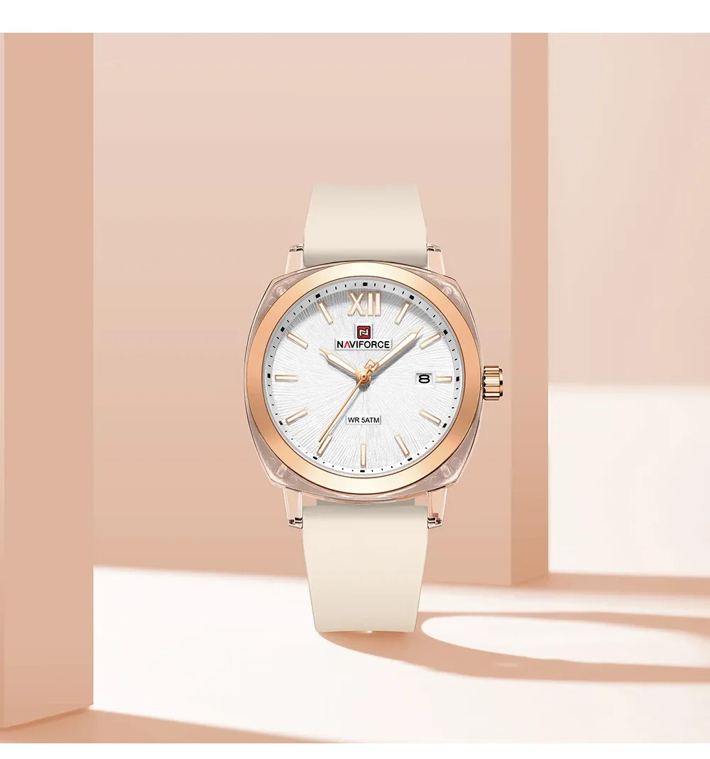 나비포스 여성용 로만 다이얼 실리콘 방수 쿼츠 시계