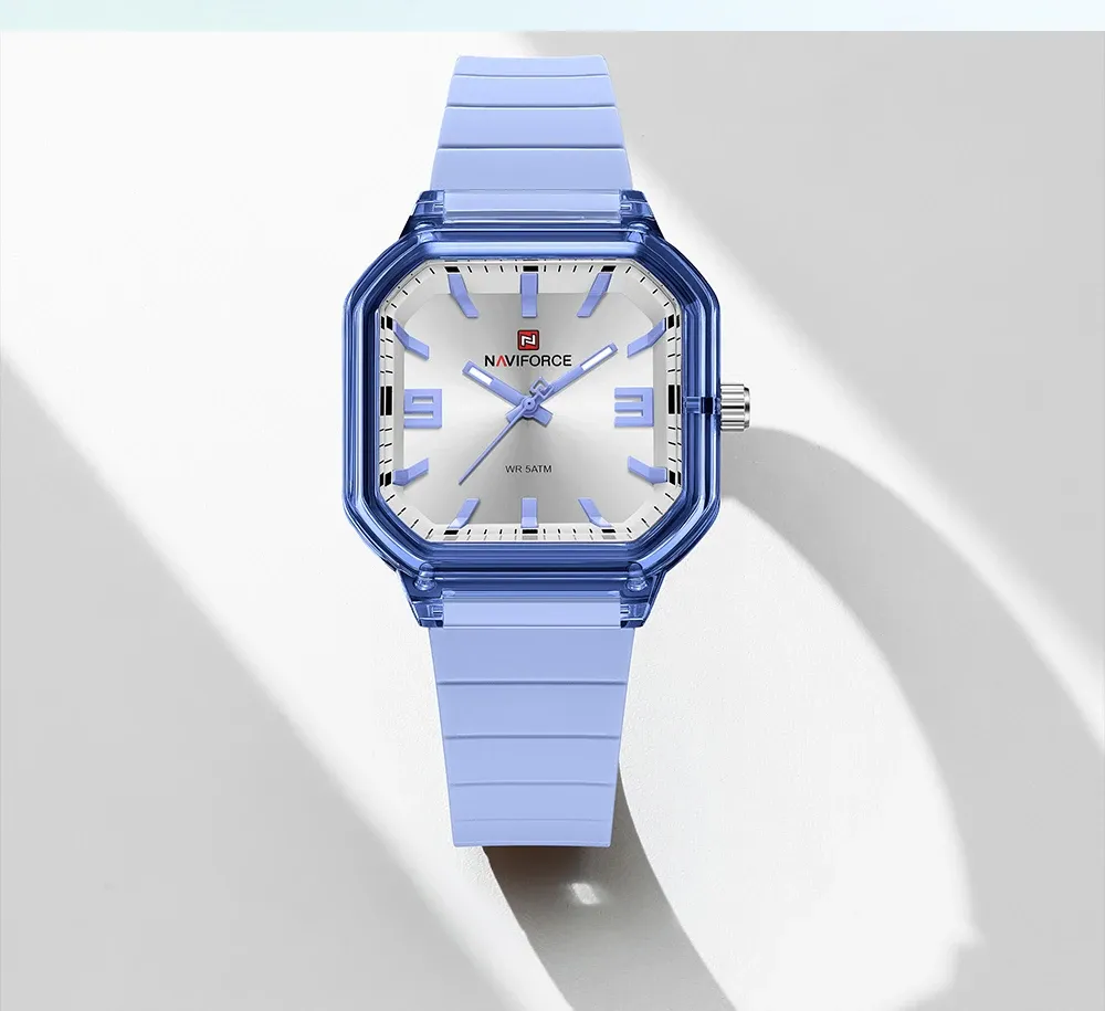 네비포스 여성용 38mm 발광 실리콘 쿼츠 시계