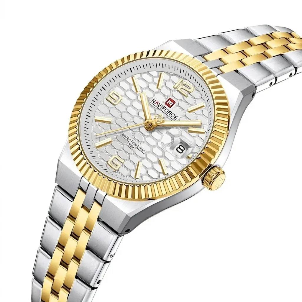 네비포스 여성용 투톤 스틸 시계