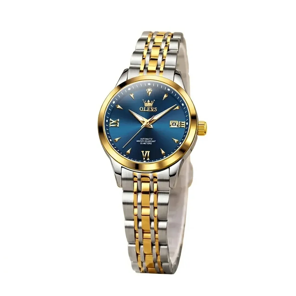 블루 다이얼 올레브스 여성 메탈 시계