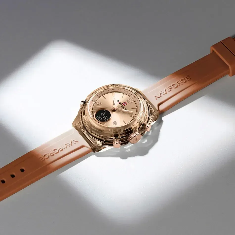 나비포스 NF7109 여성용 듀얼 디스플레이 방수 스포츠 시계