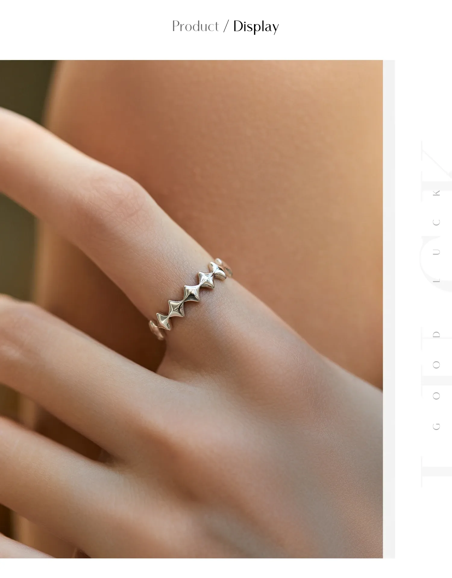 MODIAN 빈티지 별 모티프 925 실버 스태킹 링