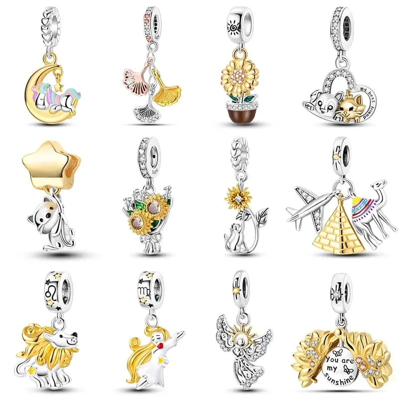 925 실버 스타·문·피라미드 참 비즈