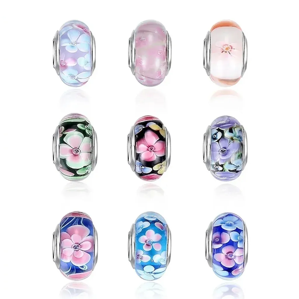 비즈 무라노 글라스 플라워 참