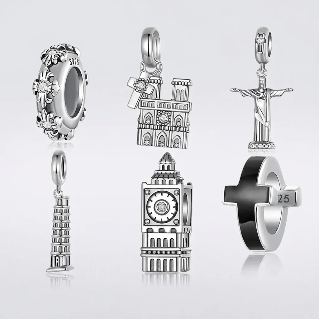 바모어 실버 유럽 랜드마크 참 세트