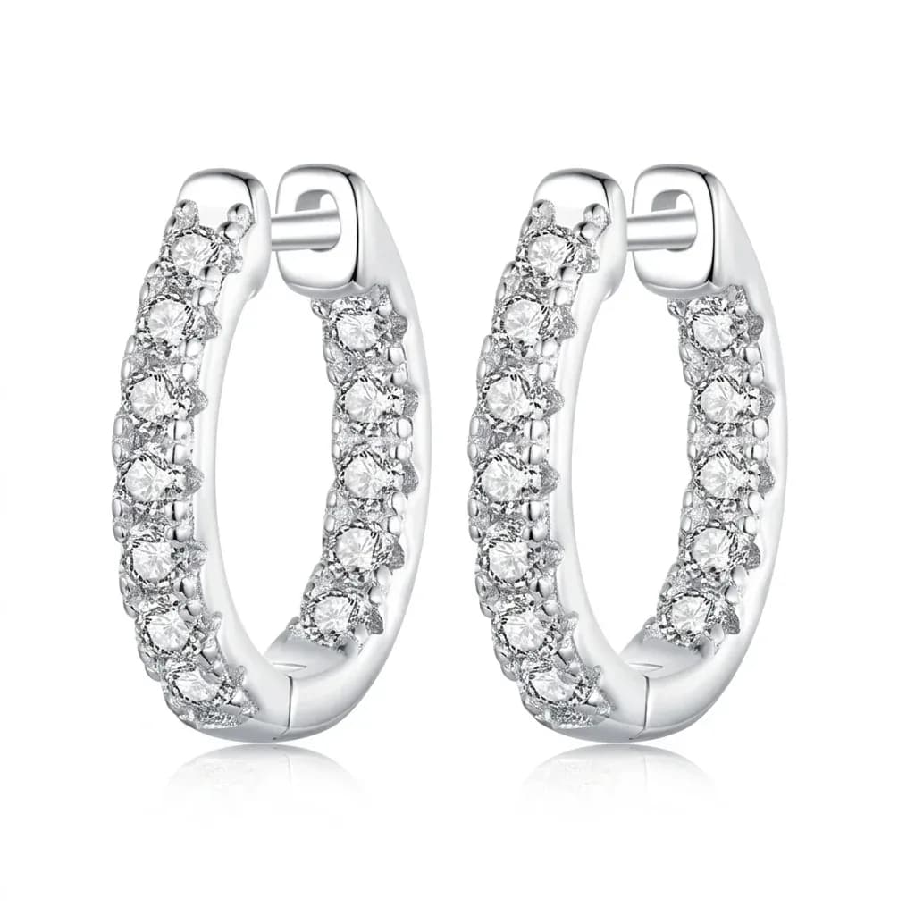 바모어 모이사나이트 더블 후프 귀걸이