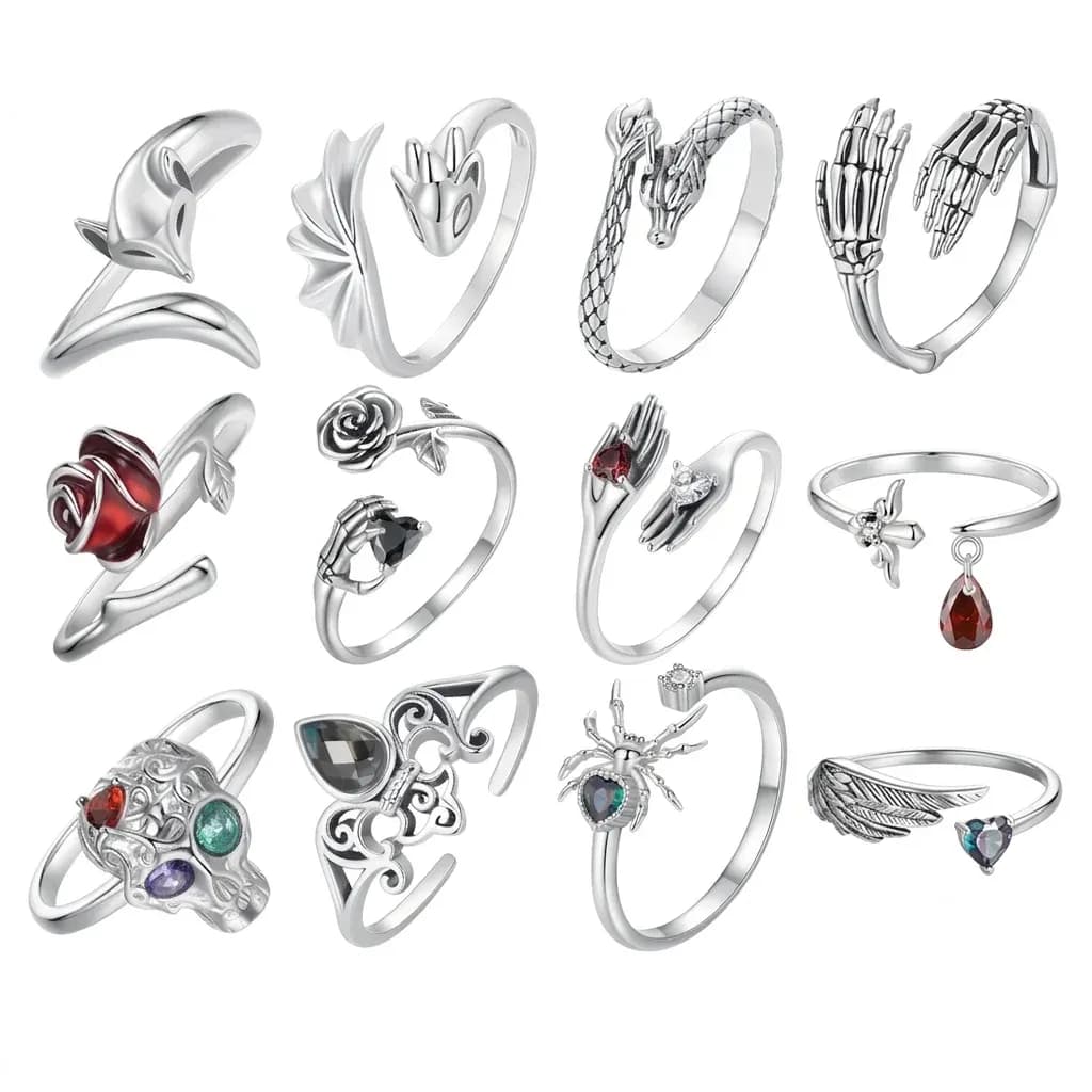 סט טבעות כסף וינטג׳ פתוחות WOSTU