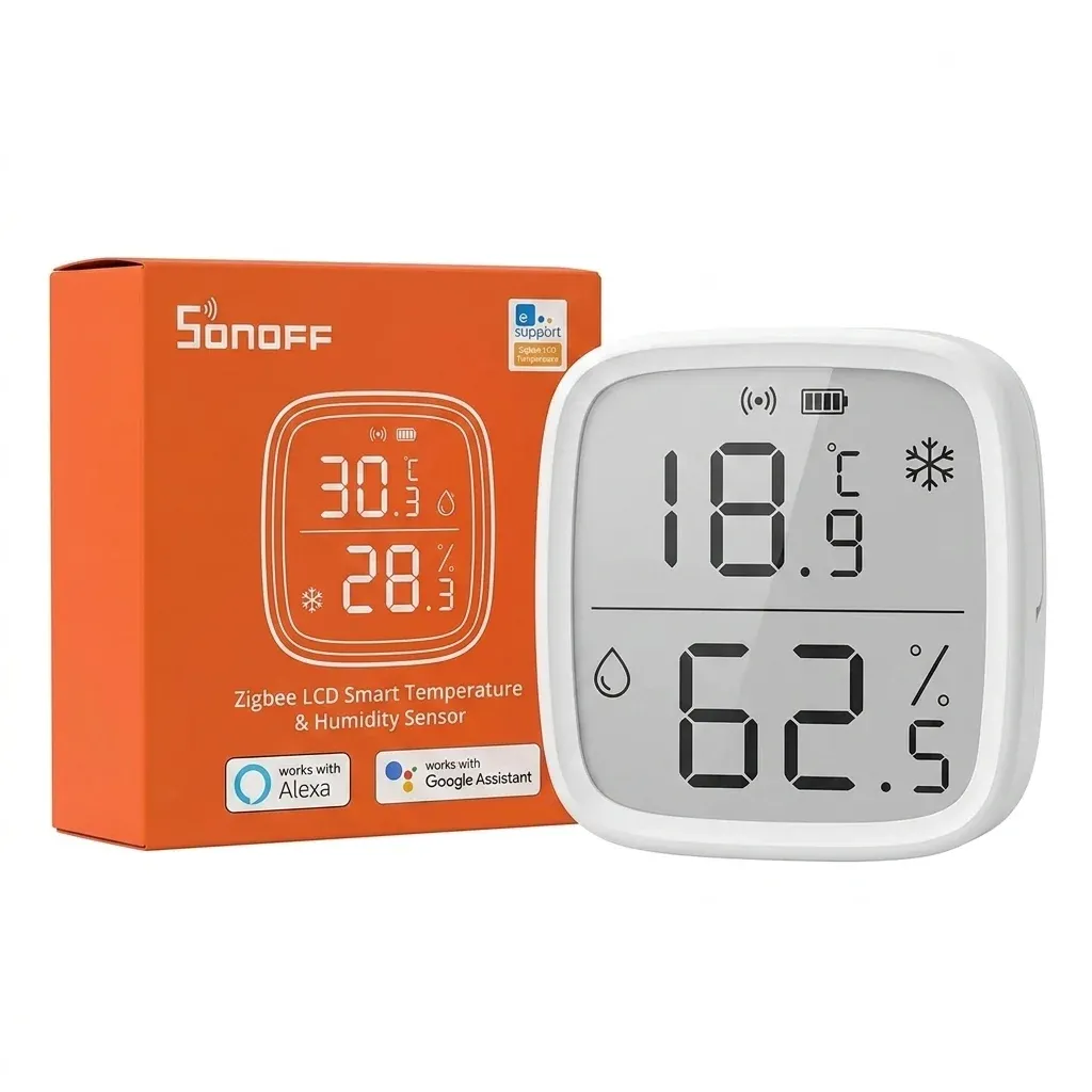 חיישן טמפרטורה ולחות SONOFF עם מסך
