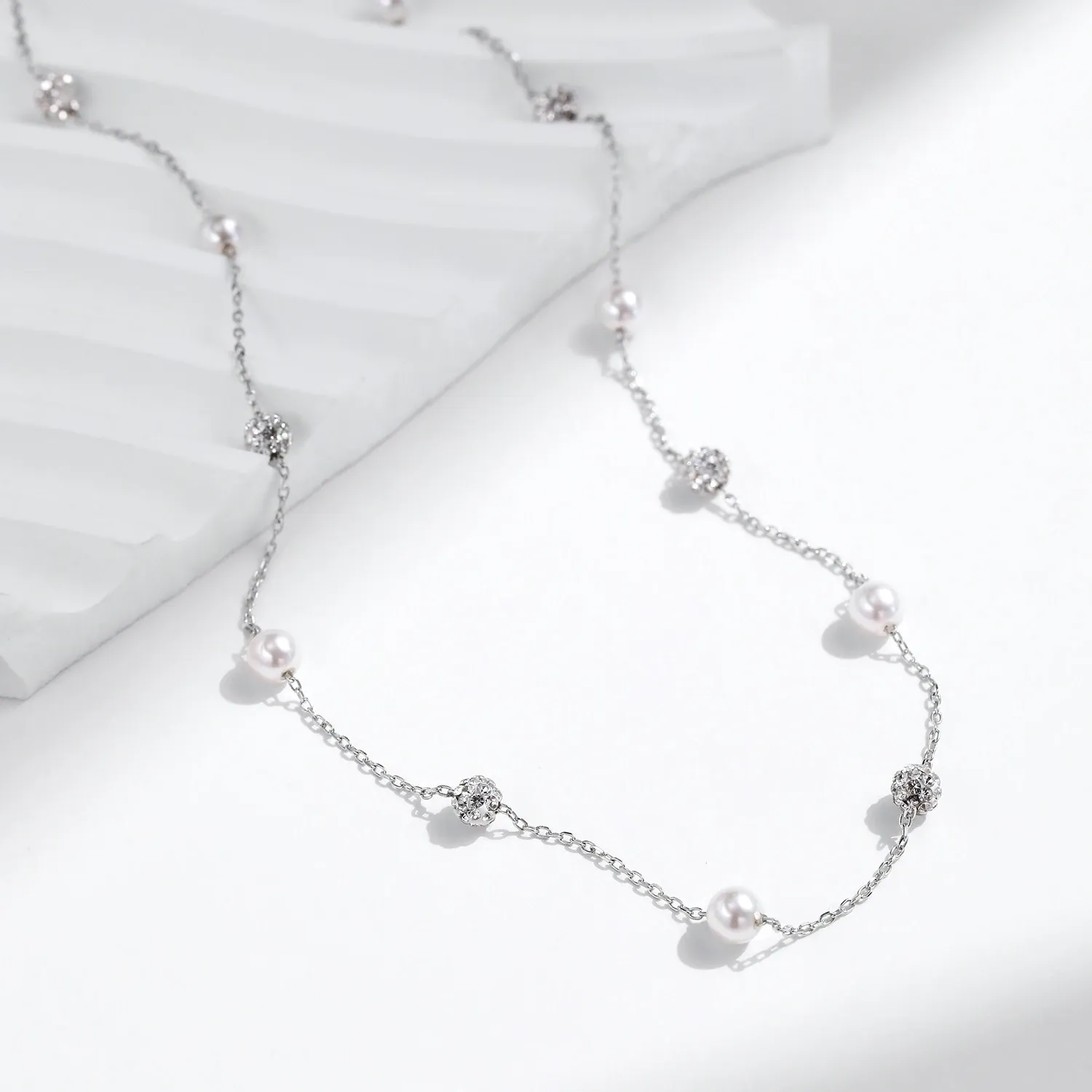 MODIAN 925 실버 샹발라 지르코니아 Y라인 목걸이