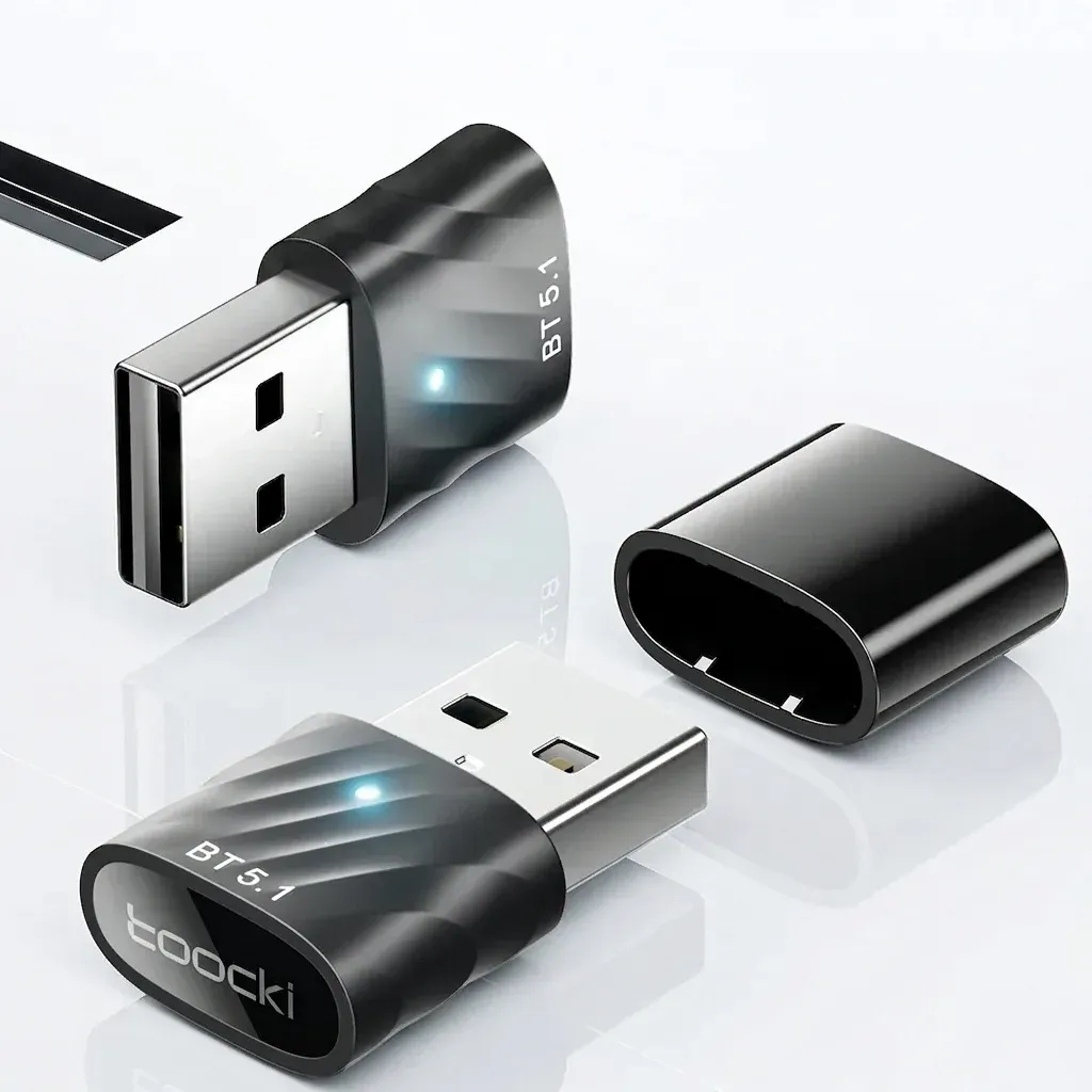 מתאם USB בלוטות׳ Toocki שחור עם מכסה