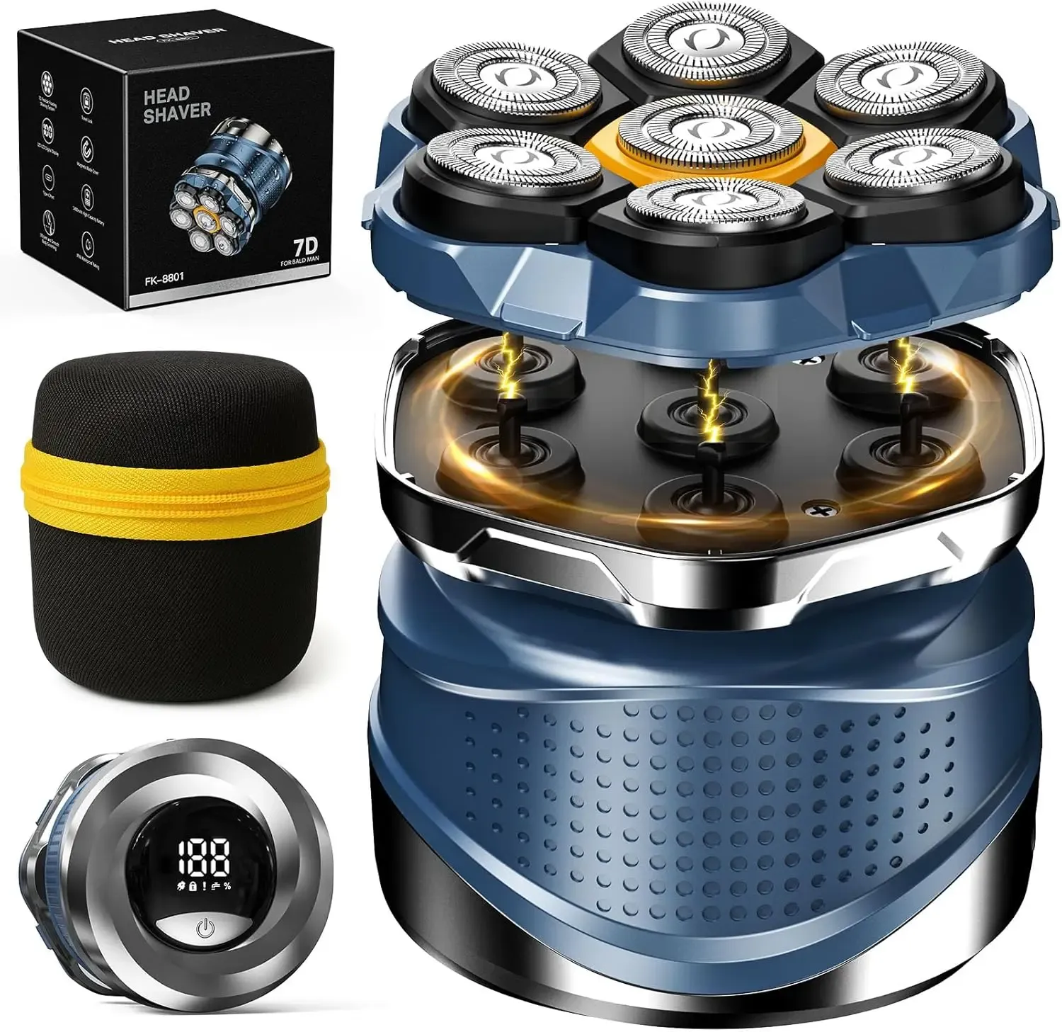 IPX7 마그네틱 7D 두피 전기면도기