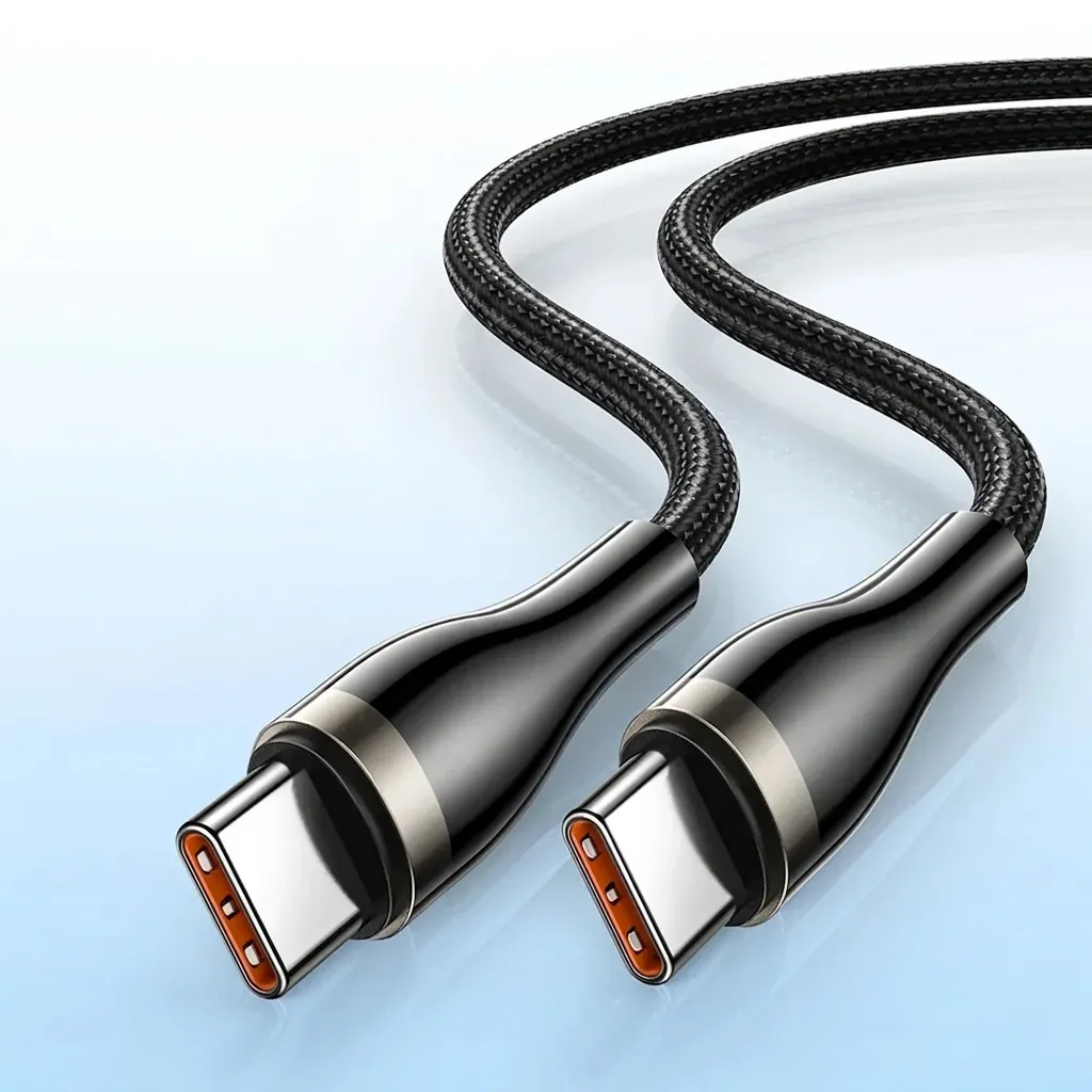 כבל טעינה USB-C שחור קלוע