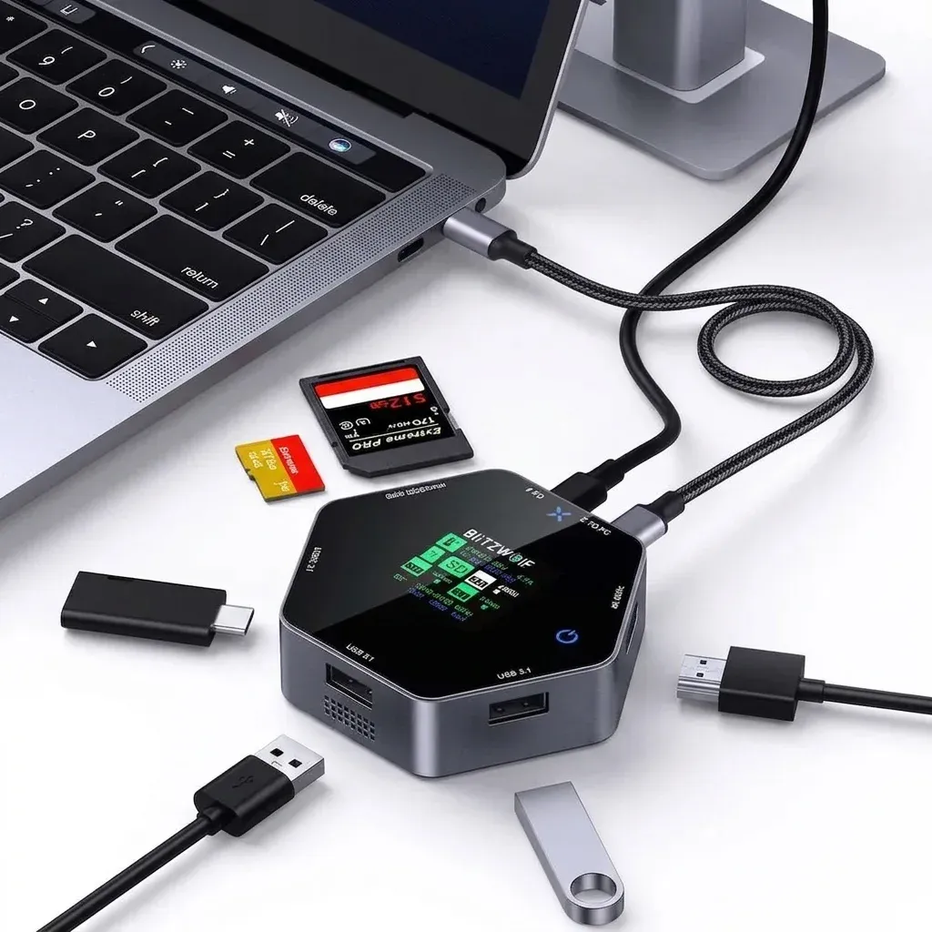 블리츠울프 8in1 LCD USB-C 허브