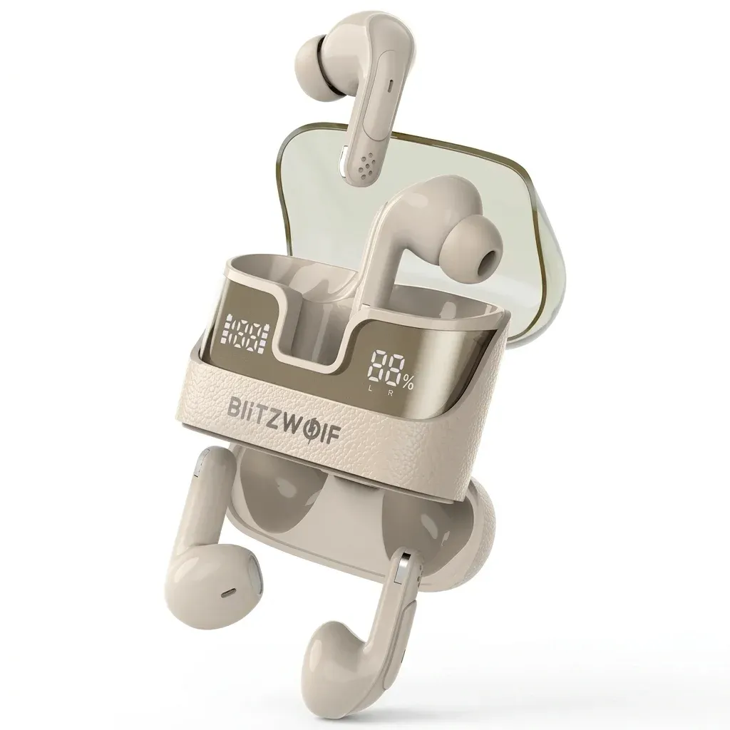 블리츠울프 베이지 TWS 이어폰 충전 케이스