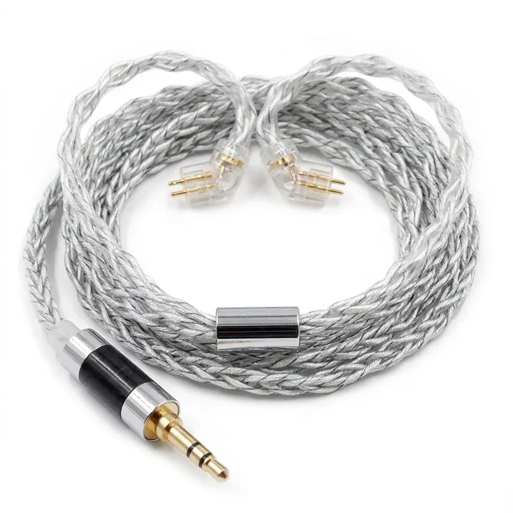 כבל שדרוג לאוזניות KZ כסוף קלוע