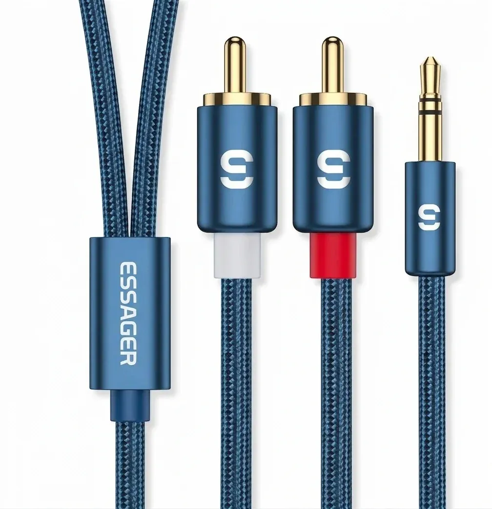ESSAGER 3.5mm-2RCA 오디오 분배 케이블