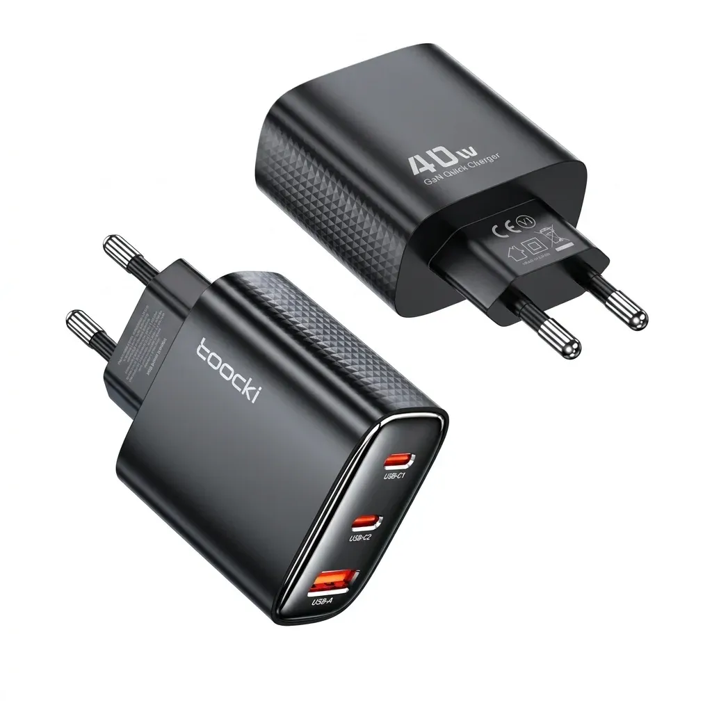 투키 40W GaN 듀얼 USB-C 충전기