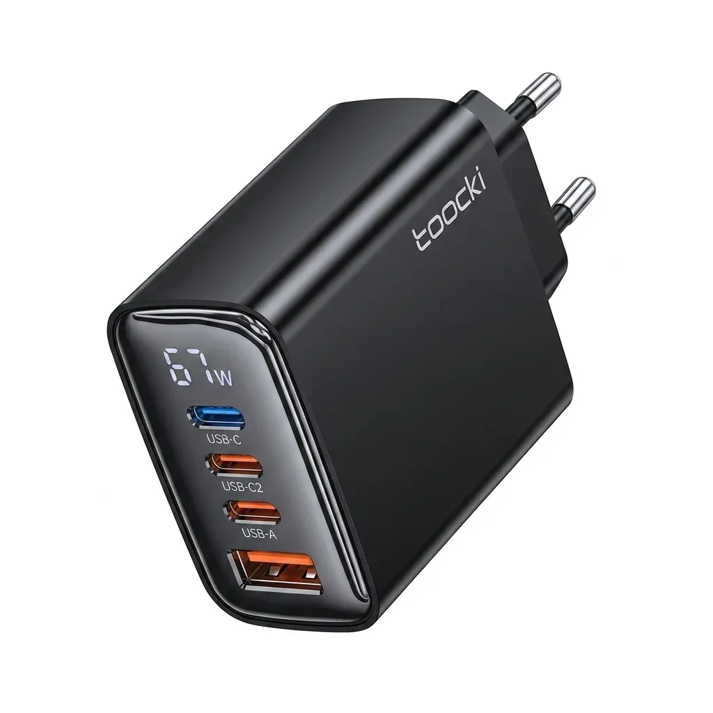 투키 GaN USB-C 디지털 충전기 정면 사선