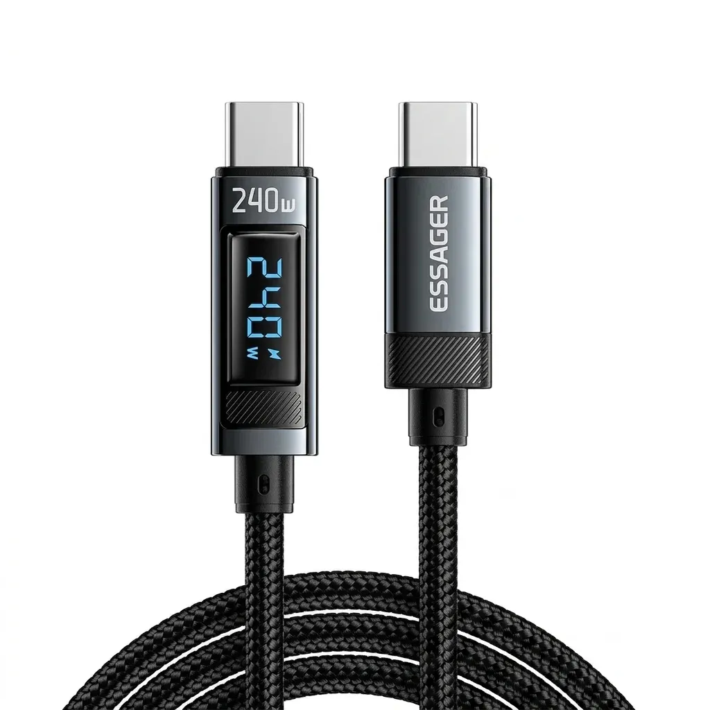 240W 디지털 표시 USB-C 고속 충전 케이블