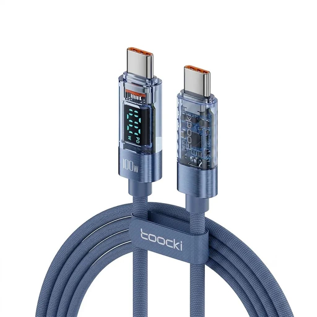 투키 투명 디지털 표시 USB-C 케이블
