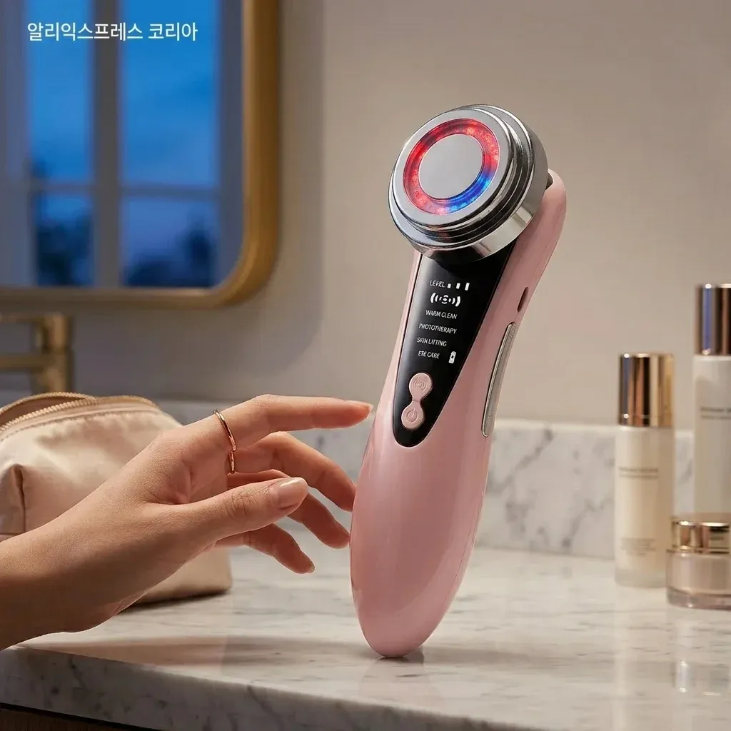 마사지기 욕실 화장대 라이프스타일 장면